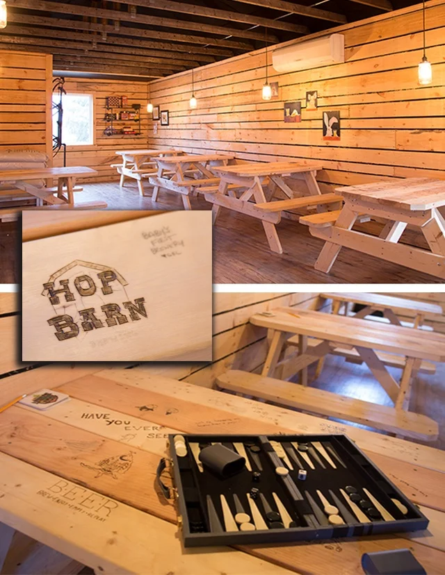 Tables at the Hop Barn